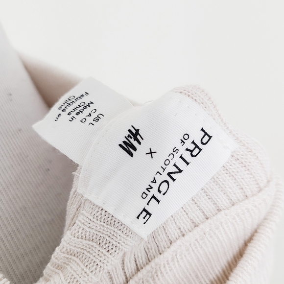 H&M x Pringle ribbed knit sweater dress cream high slit size Women's Size Large - Picture 9 of 10